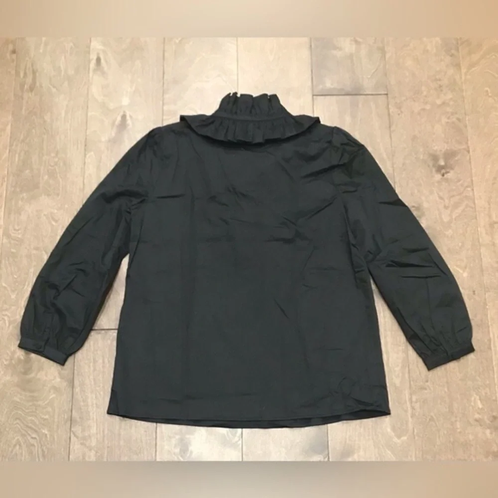 NWT - Tuckernuck Black Ruffle Neck Bouvier Blouse - XS - Picture 5 of 10